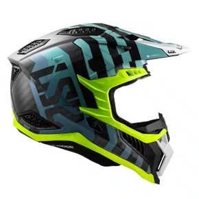 Capacete Motocross Ls2 Mx703 X Force C Barrier Sky Azul