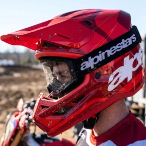 Capacete Motocross Off Road Alpinestars SM7 Core Vermelho