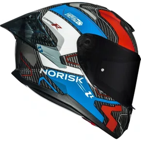 Capacete Norisk Carbon R Rider Branco Azul Vermelho