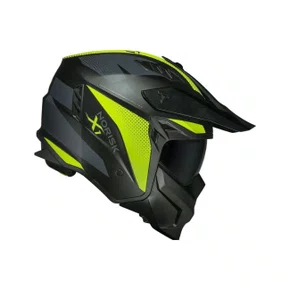 Capacete Aberto Norisk Darth 2 X1 Preto Fosco HV Amarelo