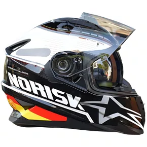 Capacete Fechado Norisk FF302 Grand Prix Alemanha Branco Preto
