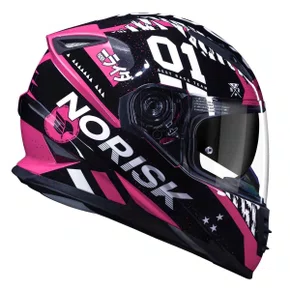 Capacete Fechado Norisk FF302 Soul Tokyo Preto Rosa
