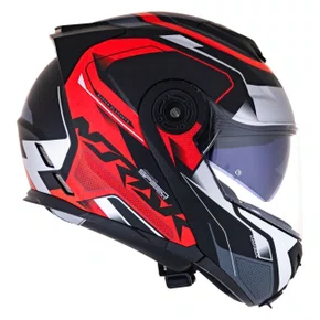 Capacete Articulado Norisk FF345 Route Speedmax Preto Vermelho Prata