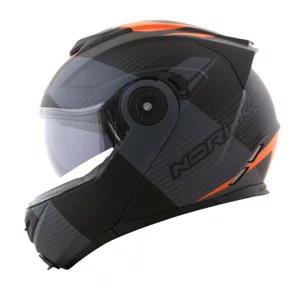 Capacete Articulado Norisk FF345 Route Stroke Preto Cinza Laranja