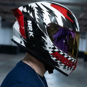Capacete Norisk Flow Daytona Branco Vermelho