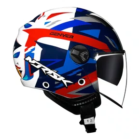 Capacete Aberto Norisk Orion SV Denver Azul Vermelho