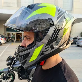 Capacete Norisk Strada 2 ST Titanium Preto Amarelo