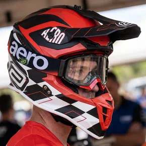 Capacete Off Road Asw R3 Victorious Preto Branco Vermelho
