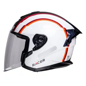 Capacete Aberto Racer1 Rc3 Wind-R Voyager Branco Vinho Preto Laranja