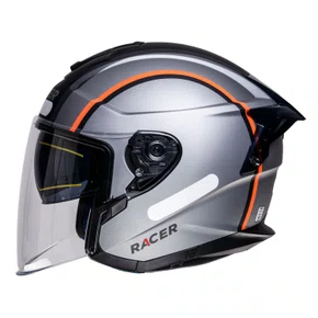 Capacete Aberto Racer1 Rc3 Wind-R Voyager Cinza Preto Laranja