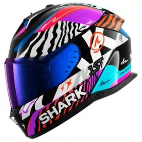 Capacete Fechado Shark Skwal I3 Speed Fancy Branco Laranja