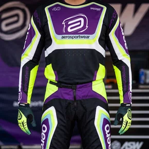 Conjunto ASW Image Cyber Preto Roxo Amarelo Fluo