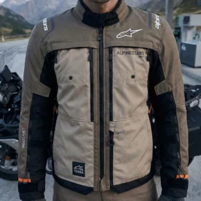Jaqueta Alpinestars Cusco Drystar Marrom Alumínio Preta