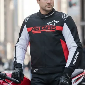 Jaqueta Alpinestars Monza Sport Preto Vermelho Branco