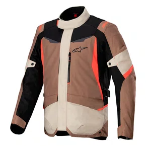 Jaqueta Alpinestars ST 1 WP Caqui Areia Preta Vermelha Fluo