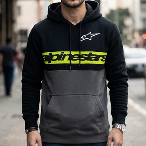 Jaqueta Moletom Alpinestars Parallel Preto Cinza