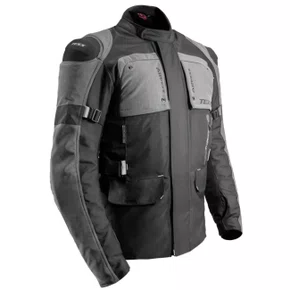 Jaqueta Moto Texx Armor Impermeável Big Trail Preta Cinza