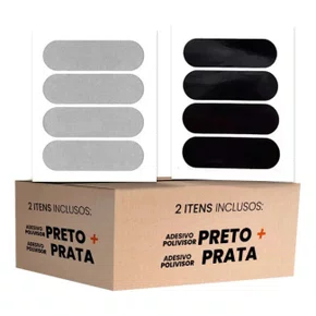 Kit Adesivos Refletivo Capacete Polivisor Prata E Cor Preta