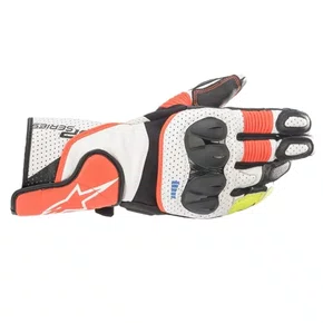 Luva Alpinestars Sp 2 V3 Branco Vermelho Fluo Pret