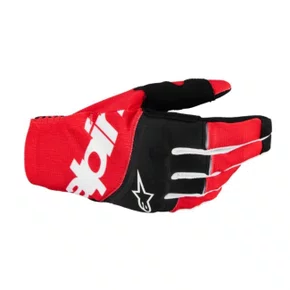 Luva Alpinestars TechStar 25 Preta Vermelha Fluo