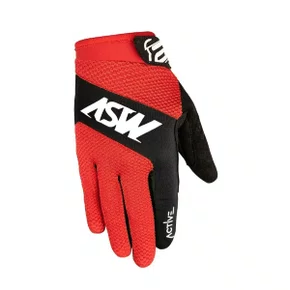 Luva Ciclismo Asw Active 2.0 Fechada Femina Vermelho Preto