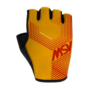 Luva Ciclismo Bike Asw Flex Polygon Meio Dedo Amarela Vermel