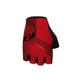 Luva Ciclismo Bike Asw Flex Polygon Meio Dedo Feminina Vermelha