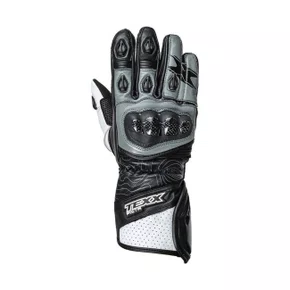 Luva Moto Texx Pista V2 Couro Kevlar Speed Cinza Preta Cinza