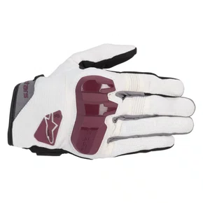 Luva Motociclista Alpinestars Chrome Womens Branca Borgonha