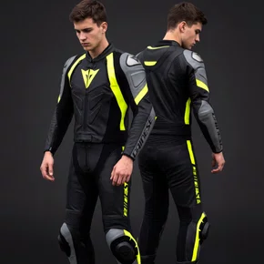 Macacão Dainese Avro 4 Preto Cinza Amarelo 2 Peças