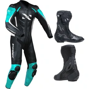 Macacão Norisk Ss Pre Bra Azu 1pc E Bota Tcx Rt Race Pro Air