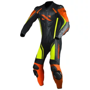 Macacão Norisk Ss Preto Laranja Fluo Amarelo 1 Peça Racing