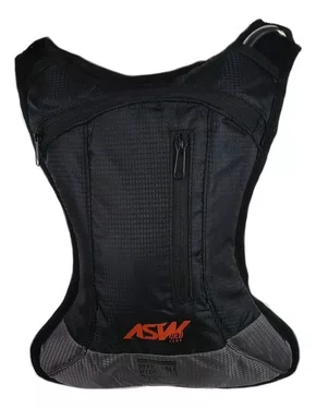 Mochila Bolsa Hidratação Asw Tank Lite 2L Chumbo Cinza Laranja