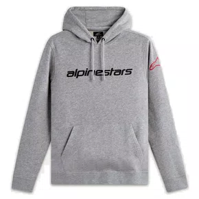 Moletom Alpinestars Linear Wordmark V3 Hoodie Cinza Claro Vermelho