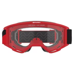 Oculos Motocross Alpinestars Vision OTG Vermelho Preto Branco Lente Cristal