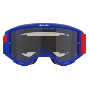 Oculos Motocross Alpinestars Vision Sand Azul Vermelho Branco Lente Fumê