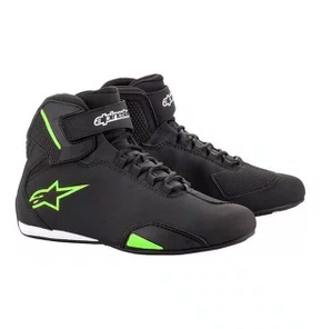 Tenis Pilotagem Moto Alpinestar Sektor Preto Verde Fluor