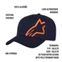 Bone Alpinestars Corp Snap 2 Azul Marinho Laranja