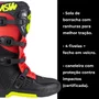 Bota Off Road ASW Image Enduro Preta Vermelha Amarela Fluo