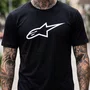 Camiseta Alpinestars Ageless 2.0 Preta Branco Manga Curta Urbana Casual