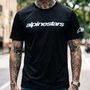 Camiseta Alpinestars Linear Wordmark 2.0 Preto Branco Original