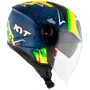 Capacete Aberto Kyt D-City Diogo Moreira Azul Amarelo