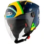 Capacete Aberto Kyt D-City Diogo Moreira Azul Amarelo