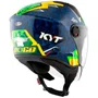 Capacete Aberto Kyt D-City Diogo Moreira Azul Amarelo