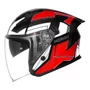 Capacete Aberto Norisk Downtown 2 Provenza Preto Vermelho