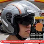 Capacete Aberto Racer1 Rc3 Wind-R Voyager Cinza Preto Laranja