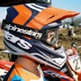Capacete Motocross Off Road Alpinestars SM7 Core Laranja Azul