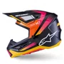 Capacete Motocross Off Road Alpinestars SM7 Rise Preto Amarelo Rosa