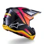 Capacete Motocross Off Road Alpinestars SM7 Rise Preto Amarelo Rosa