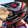 Capacete Motocross Off Road Alpinestars SM7 Rise Preto Cinza Vermelho